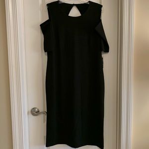 Ronni Nicole Sleeveless Cold Shoulder Black Dress
